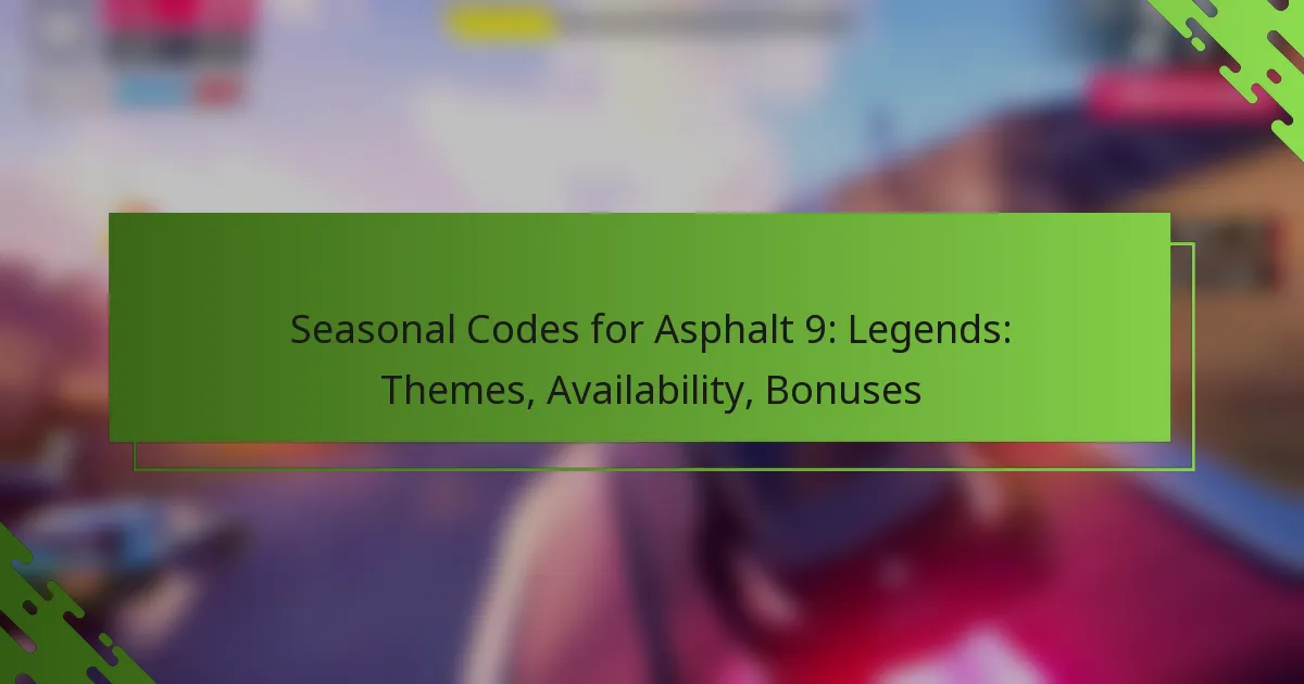 Seasonal Codes for Asphalt 9: Legends: Themes, Availability, Bonuses