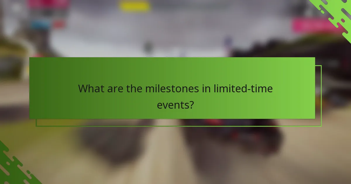 What are the milestones in limited-time events?