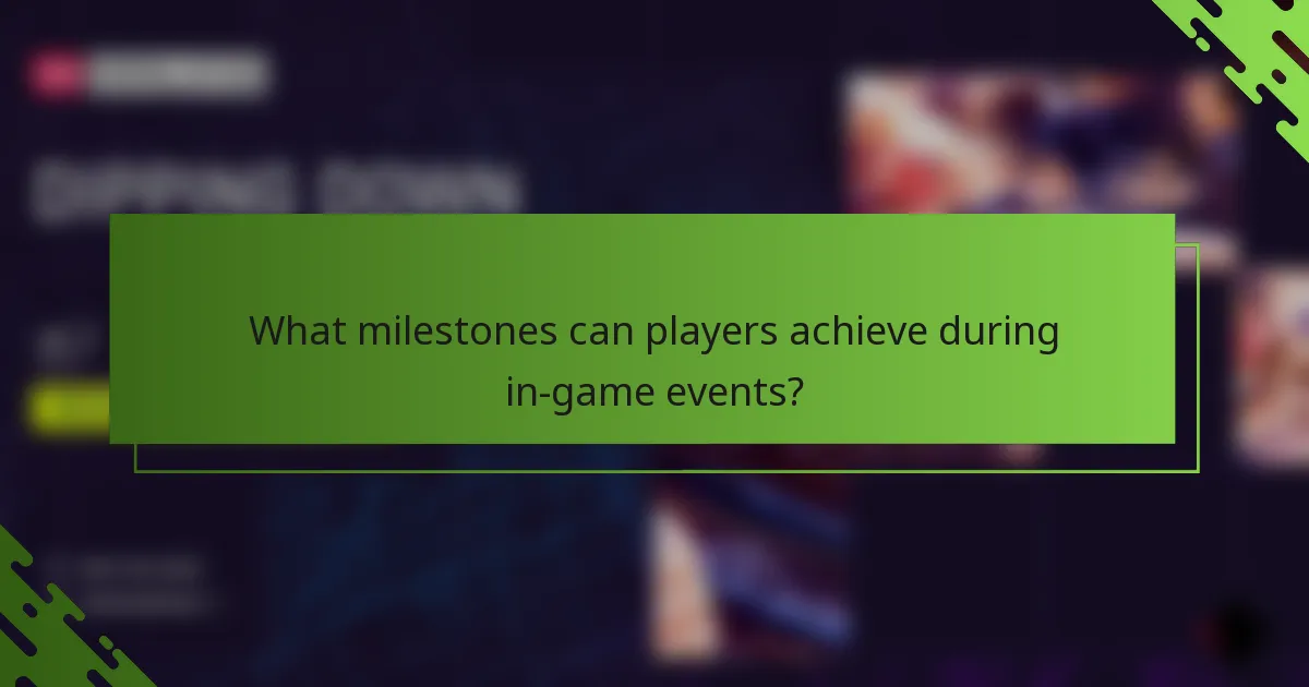 What milestones can players achieve during in-game events?