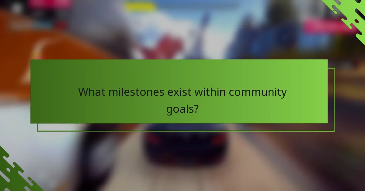 What milestones exist within community goals?