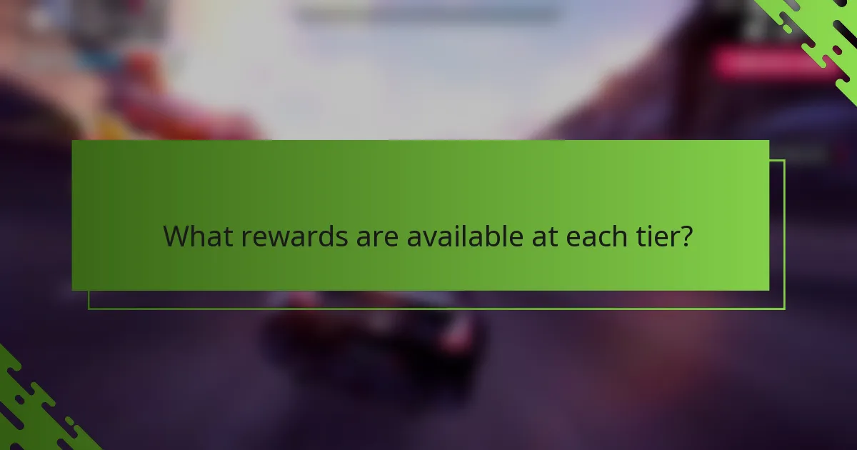 What rewards are available at each tier?